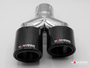 FIAT 124 Performance Exhaust by MADNESS - Monza - Dual Exit w/ Carbon Fiber Quad Tips V1